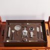 Ebony, Leather and Stainless Steel Bar Set Ebony, Leather and Stainless Steel Bar Set