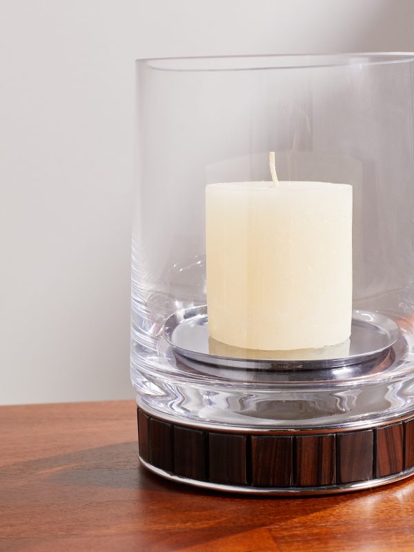 Ebony and Glass Candle Holder - CU
