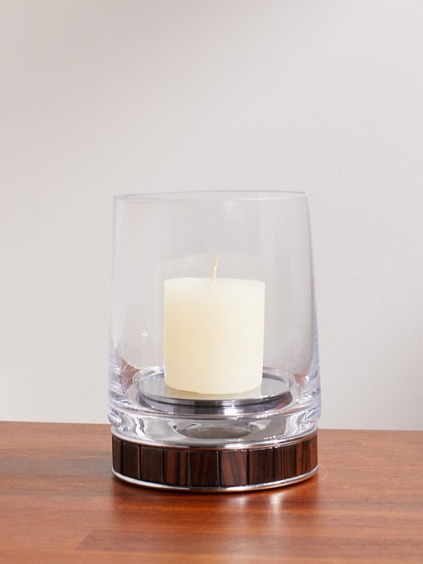 Ebony and Glass Candle Holder