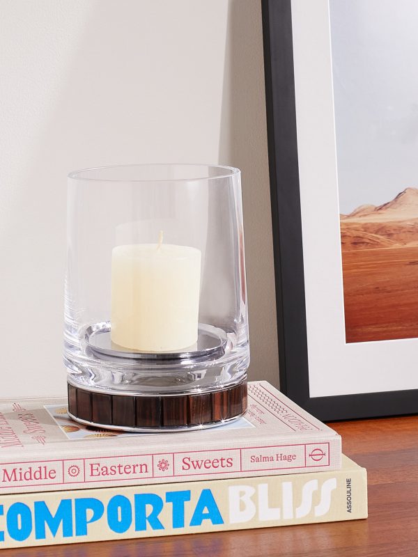 Ebony and Glass Candle Holder - OU