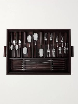 Ebony and Chrome Garden Tableware Set Ebony and Chrome Garden Tableware Set