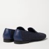 Mario Leather-Trimmed Raffia Loafers - BK Mario Leather-Trimmed Raffia Loafers - BK