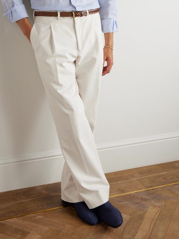 Mario Leather-Trimmed Raffia Loafers - OU Mario Leather-Trimmed Raffia Loafers - OU