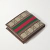 Ophidia Webbing-Trimmed Monogrammed Coated-Canvas and Leather Billfold Wallet - BK