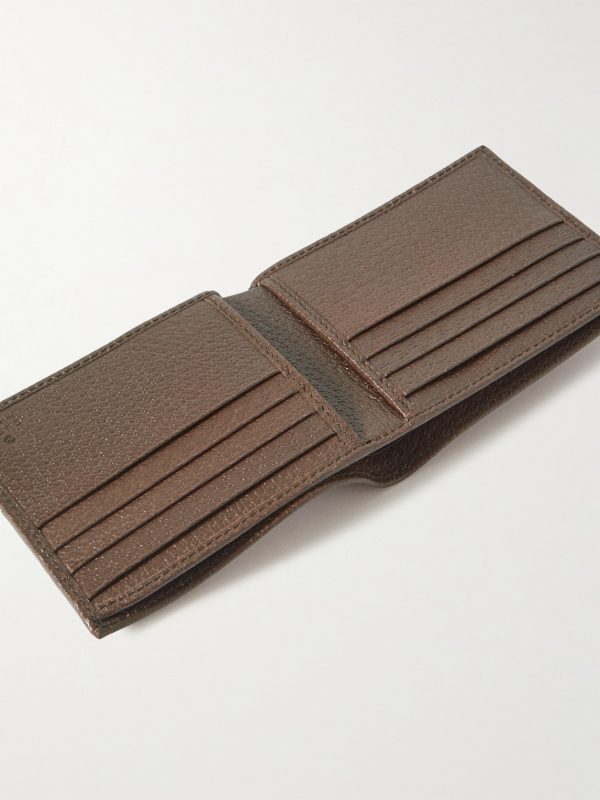 Ophidia Webbing-Trimmed Monogrammed Coated-Canvas and Leather Billfold Wallet - E1