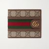 Ophidia Webbing-Trimmed Monogrammed Coated-Canvas and Leather Billfold Wallet