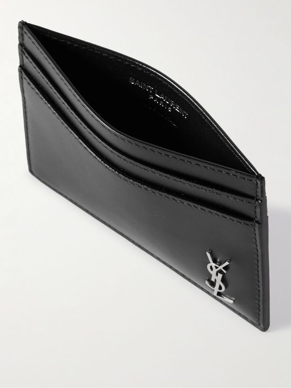 Logo-Appliquéd Leather Cardholder - E1 Logo-Appliquéd Leather Cardholder - E1