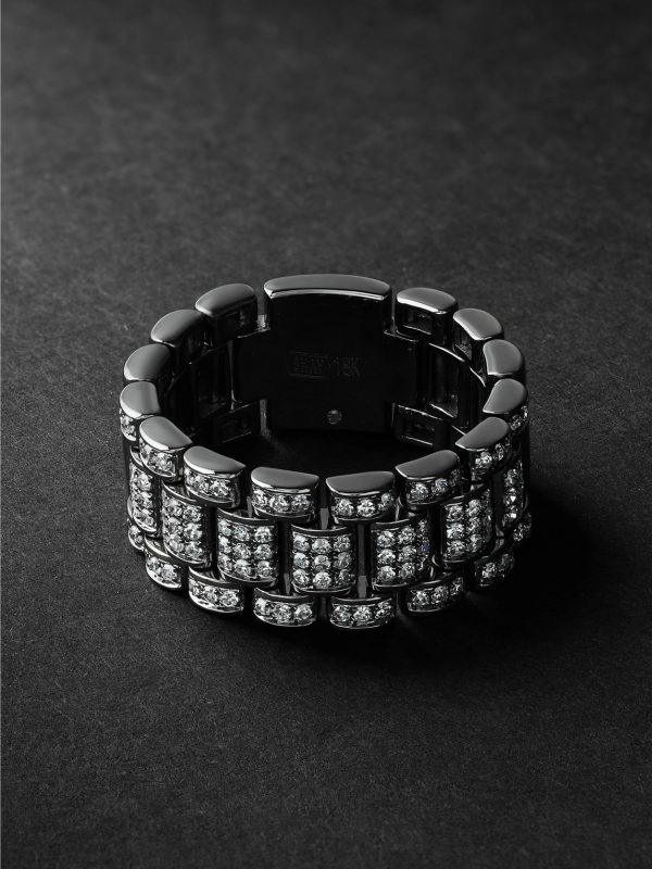 18-Karat Blackened Gold Diamond Ring