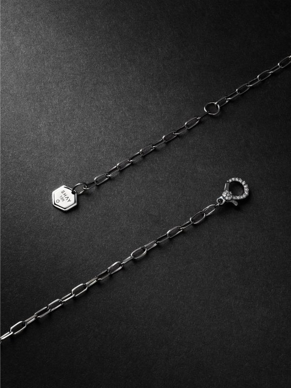 18-Karat Black Gold Emerald Cross Necklace - BK 18-Karat Black Gold Emerald Cross Necklace - BK