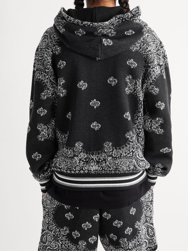 Bandana-Jacquard Cotton and Cashmere-Blend Hoodie - BK