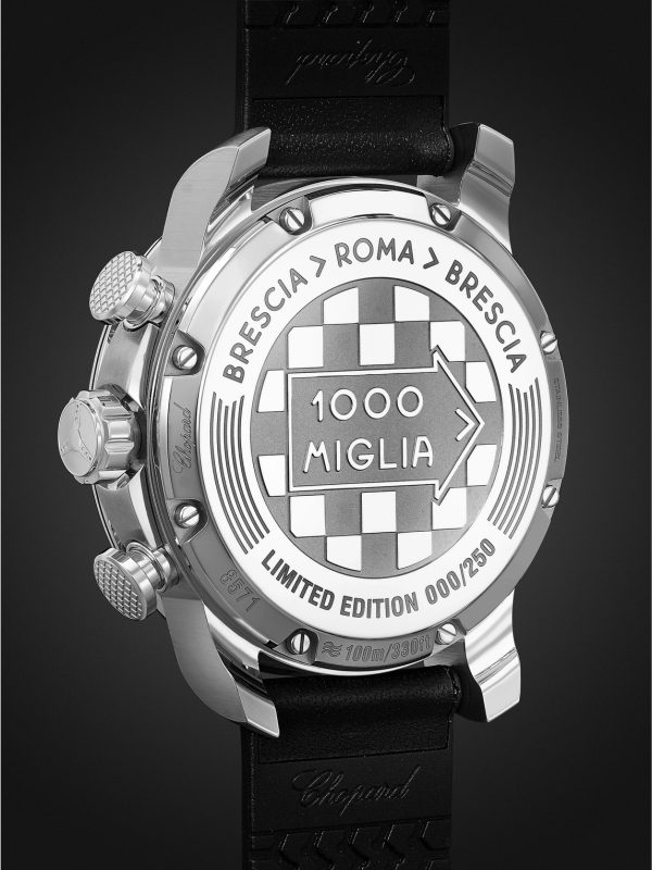 Mille Miglia 2021 Race Edition Limited Edition Automatic Chronograph 44mm Stainless Steel and Leather Watch, Ref. No. 168571-3009 - BK Mille Miglia 2021 Race Edition Limited Edition Automatic Chronograph 44mm Stainless Steel and Leather Watch, Ref. No. 168571-3009 - BK