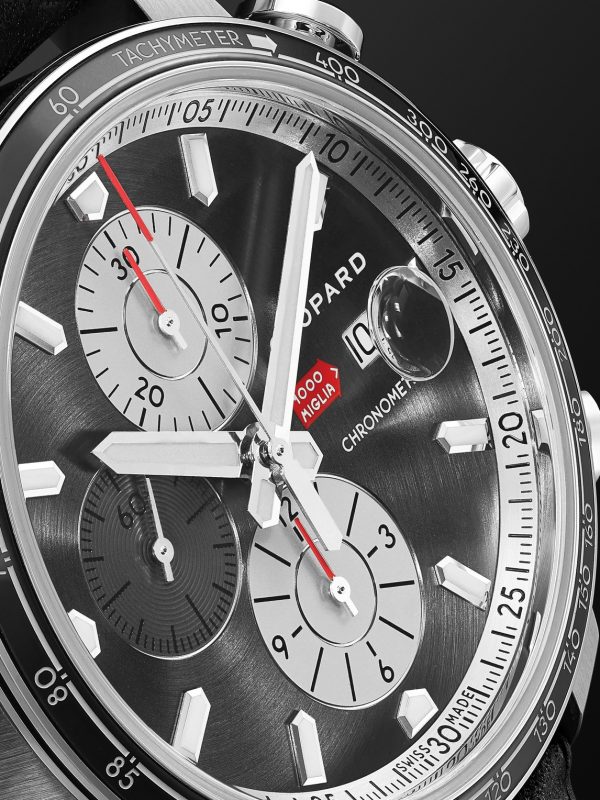 Mille Miglia 2021 Race Edition Limited Edition Automatic Chronograph 44mm Stainless Steel and Leather Watch, Ref. No. 168571-3009 - CU Mille Miglia 2021 Race Edition Limited Edition Automatic Chronograph 44mm Stainless Steel and Leather Watch, Ref. No. 168571-3009 - CU