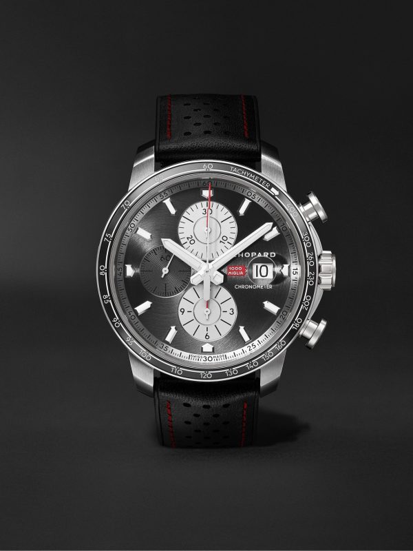 Mille Miglia 2021 Race Edition Limited Edition Automatic Chronograph 44mm Stainless Steel and Leather Watch, Ref. No. 168571-3009 Mille Miglia 2021 Race Edition Limited Edition Automatic Chronograph 44mm Stainless Steel and Leather Watch, Ref. No. 168571-3009