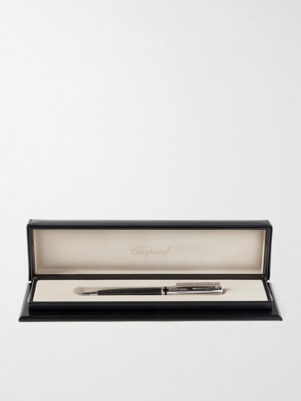 Brescia Carbon Fibre and Palladium Ballpoint Pen - FR Brescia Carbon Fibre and Palladium Ballpoint Pen - FR