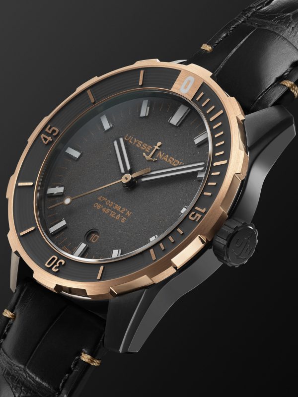 Diver Automatic 42mm Stainless Steel, PVD-Plated and Alligator Watch, Ref. No. 8163-175/GREY-5N - FR Diver Automatic 42mm Stainless Steel, PVD-Plated and Alligator Watch, Ref. No. 8163-175/GREY-5N - FR