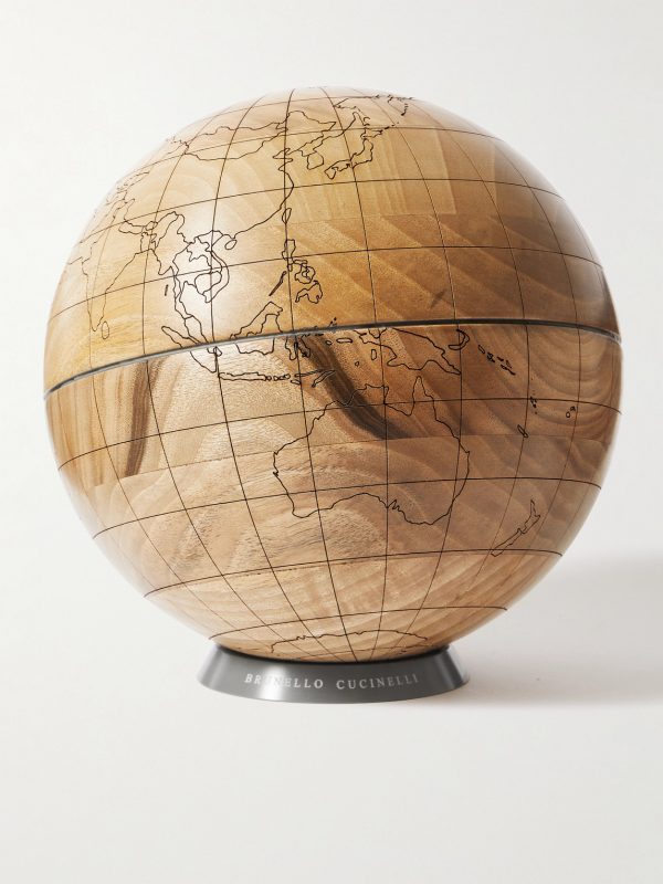 Walnut Wood and KRION Globe - BK Walnut Wood and KRION Globe - BK