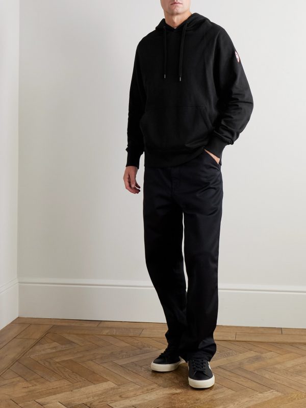 Huron Logo-Appliquéd Organic Cotton-Jersey Hoodie - OU Huron Logo-Appliquéd Organic Cotton-Jersey Hoodie - OU