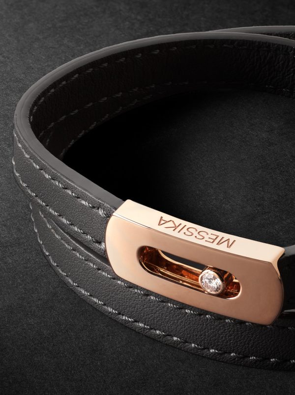 My Move Gold, Leather and Diamond Bracelet - CU My Move Gold, Leather and Diamond Bracelet - CU