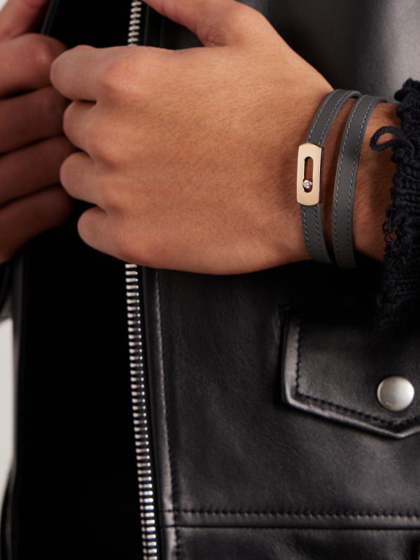 My Move Gold, Leather and Diamond Bracelet - FR My Move Gold, Leather and Diamond Bracelet - FR