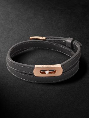 My Move Gold, Leather and Diamond Bracelet My Move Gold, Leather and Diamond Bracelet