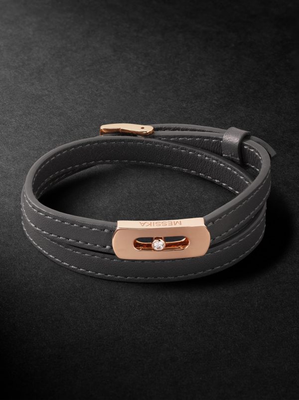 My Move Gold, Leather and Diamond Bracelet My Move Gold, Leather and Diamond Bracelet
