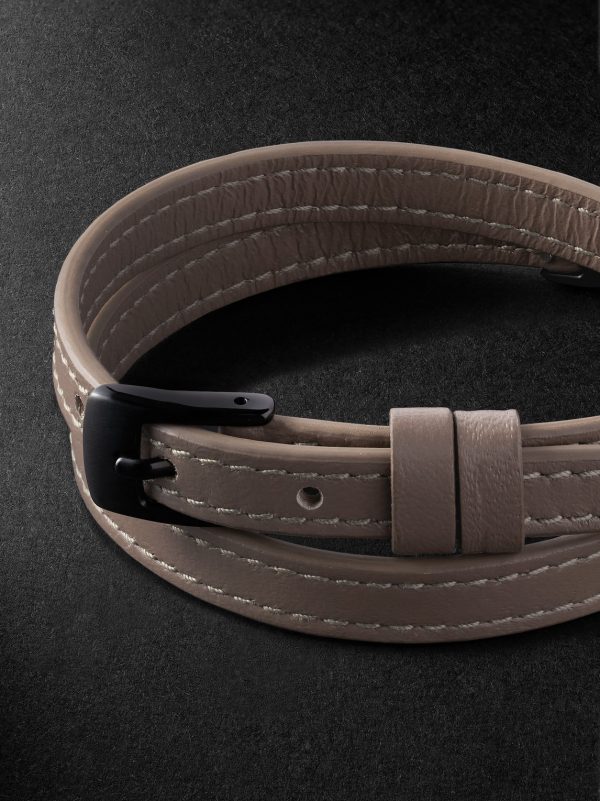 My Move Titanium, Leather and Diamond Bracelet - BK