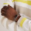 My Move Titanium, Leather and Diamond Bracelet - FR