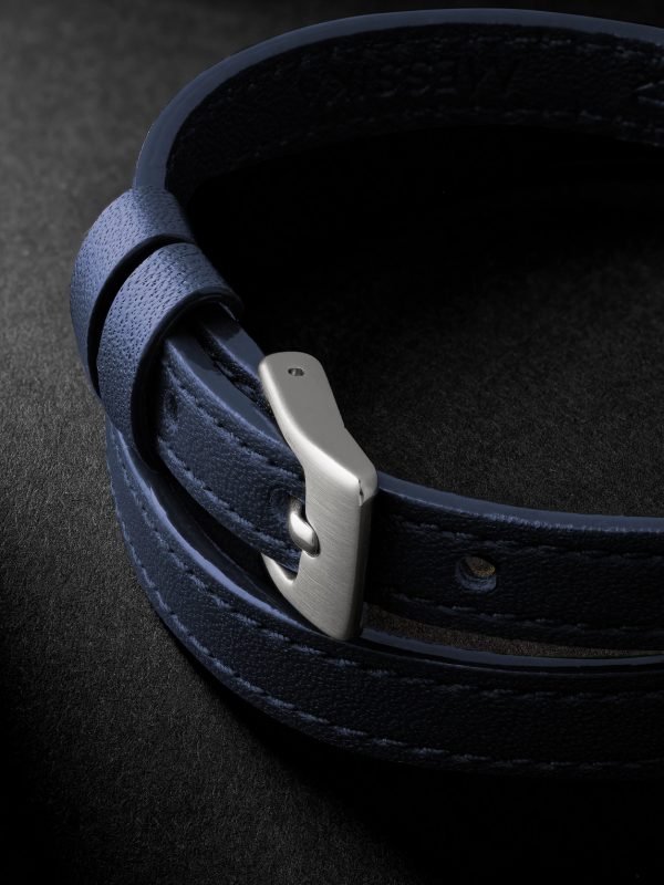 My Move Brushed-Titanium, Leather and Diamond Bracelet - BK