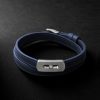 My Move Brushed-Titanium, Leather and Diamond Bracelet
