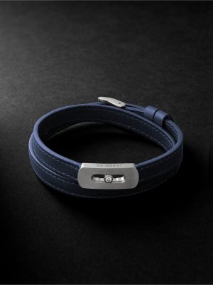 My Move Brushed-Titanium, Leather and Diamond Bracelet My Move Brushed-Titanium, Leather and Diamond Bracelet