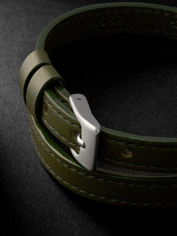 My Move Brushed-Titanium, Leather and Diamond Bracelet - BK