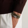 My Move Brushed-Titanium, Leather and Diamond Bracelet - FR