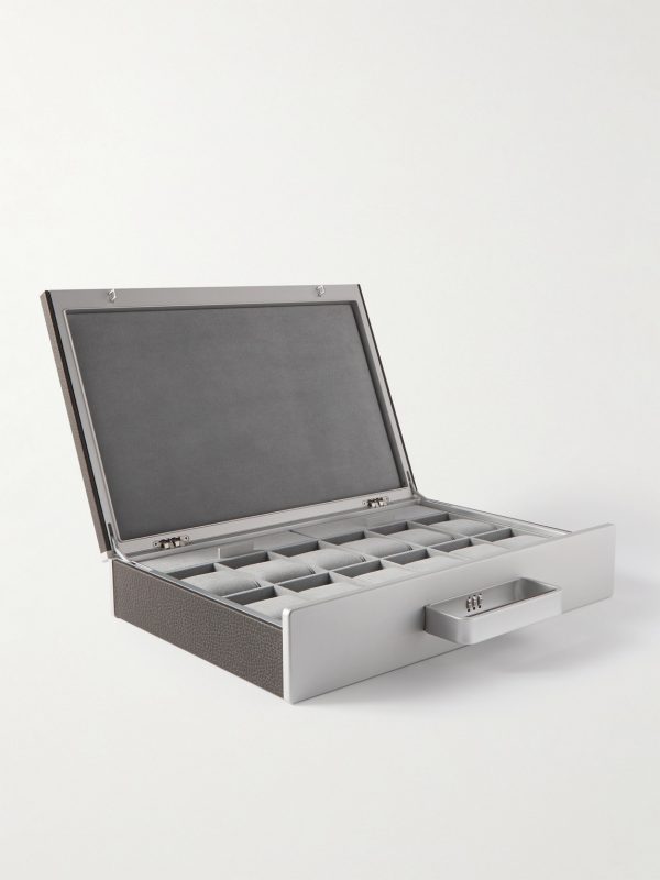 Mackenzie Full-Grain Leather Twelve-Piece Travel Watch Case Mackenzie Full-Grain Leather Twelve-Piece Travel Watch Case