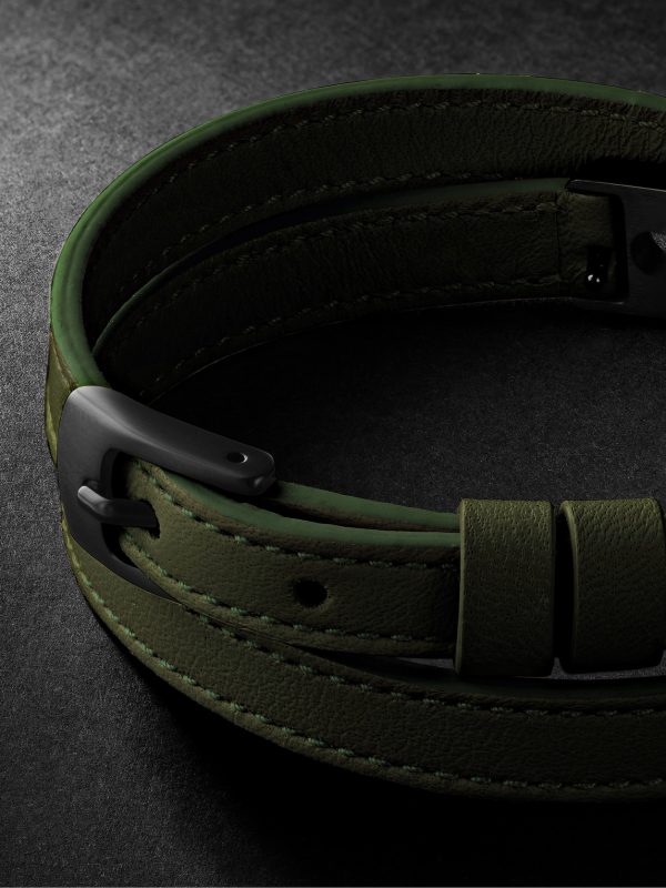 My Move DLC-Coated, Diamond and Leather Bracelet - BK My Move DLC-Coated, Diamond and Leather Bracelet - BK