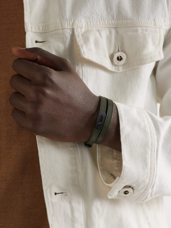 My Move DLC-Coated, Diamond and Leather Bracelet - FR My Move DLC-Coated, Diamond and Leather Bracelet - FR