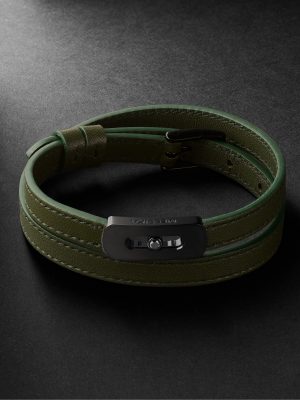 My Move DLC-Coated, Diamond and Leather Bracelet My Move DLC-Coated, Diamond and Leather Bracelet