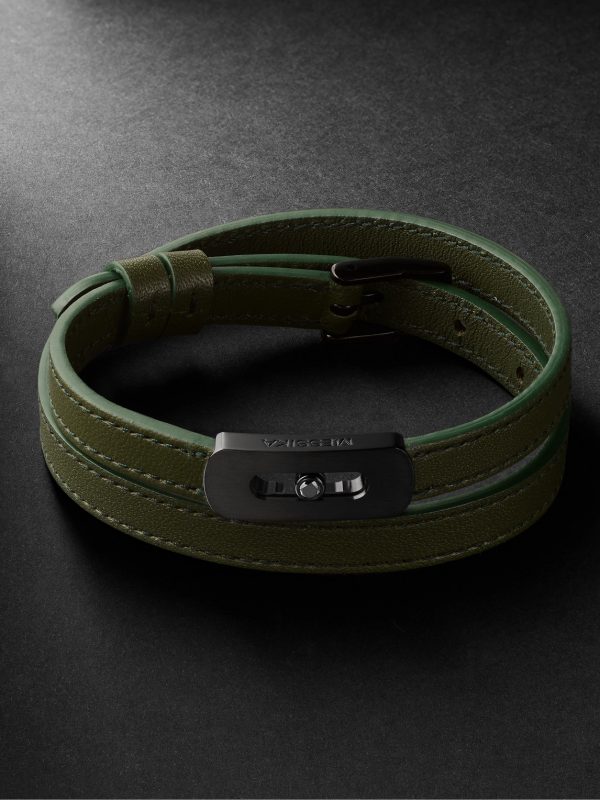 My Move DLC-Coated, Diamond and Leather Bracelet My Move DLC-Coated, Diamond and Leather Bracelet