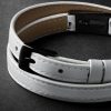 DLC-Coated Titanium and Leather Bracelet - BK DLC-Coated Titanium and Leather Bracelet - BK