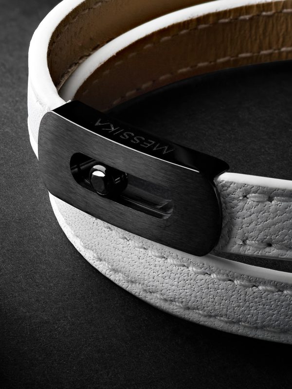 DLC-Coated Titanium and Leather Bracelet - CU DLC-Coated Titanium and Leather Bracelet - CU