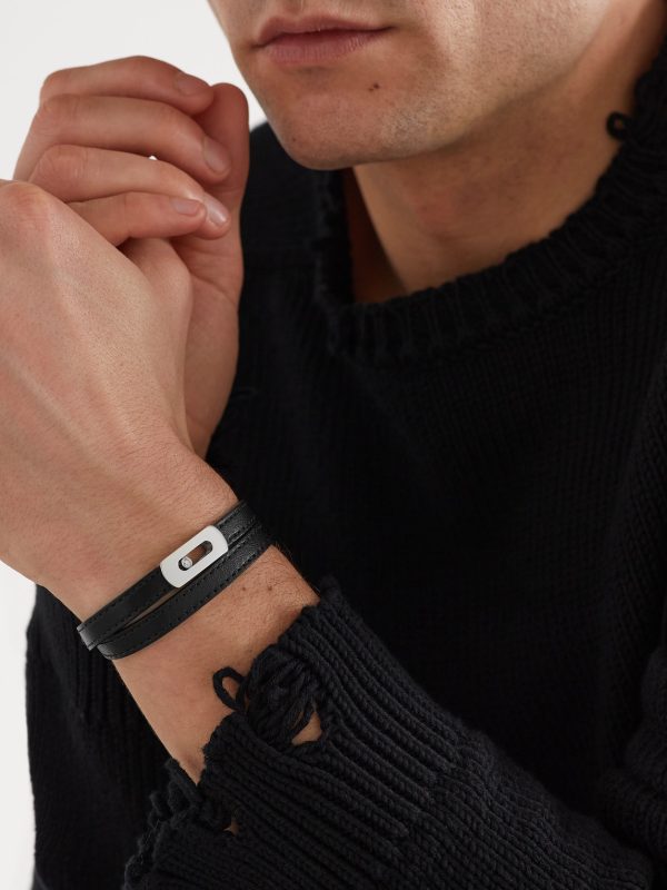 My Move White Gold, Diamond and Leather Bracelet - FR