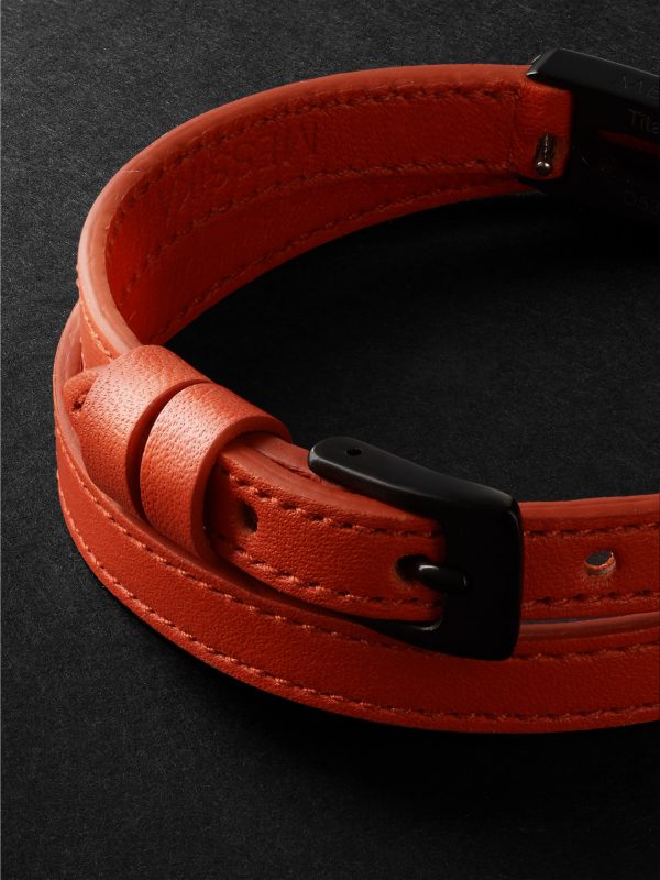 My Move DLC-Coated, Diamond and Leather Bracelet - BK My Move DLC-Coated, Diamond and Leather Bracelet - BK