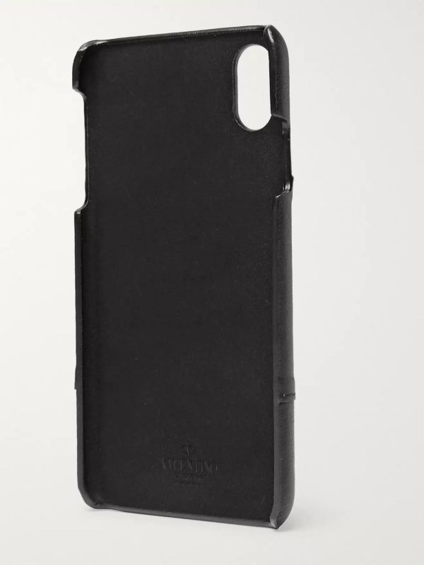 Valentino Garavani Full-Grain Leather iPhone XS Case - BK Valentino Garavani Full-Grain Leather iPhone XS Case - BK