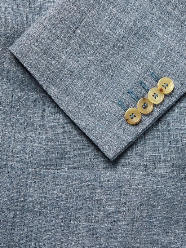 Dusty-Blue Kei Slim-Fit Mélange Linen and Silk-Blend Suit Jacket - CU