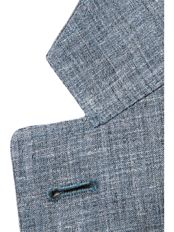 Dusty-Blue Kei Slim-Fit Mélange Linen and Silk-Blend Suit Jacket - E1
