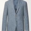 Dusty-Blue Kei Slim-Fit Mélange Linen and Silk-Blend Suit Jacket