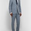 Dusty-Blue Kei Slim-Fit Mélange Linen and Silk-Blend Suit Jacket - OU