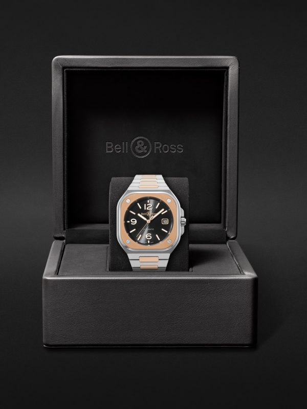 BR 05 Black Steel and Gold Automatic 40mm 18-Karat Rose Gold and Steel Watch, Ref. No. BR05A-BL-STPG/SSG - E3
