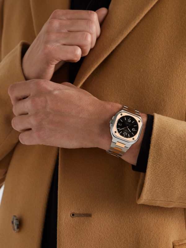 BR 05 Black Steel and Gold Automatic 40mm 18-Karat Rose Gold and Steel Watch, Ref. No. BR05A-BL-STPG/SSG - OU