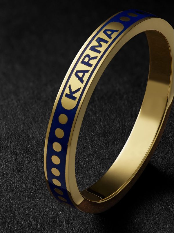 Karma 18-Karat Gold and Enamel Ring - CU Karma 18-Karat Gold and Enamel Ring - CU