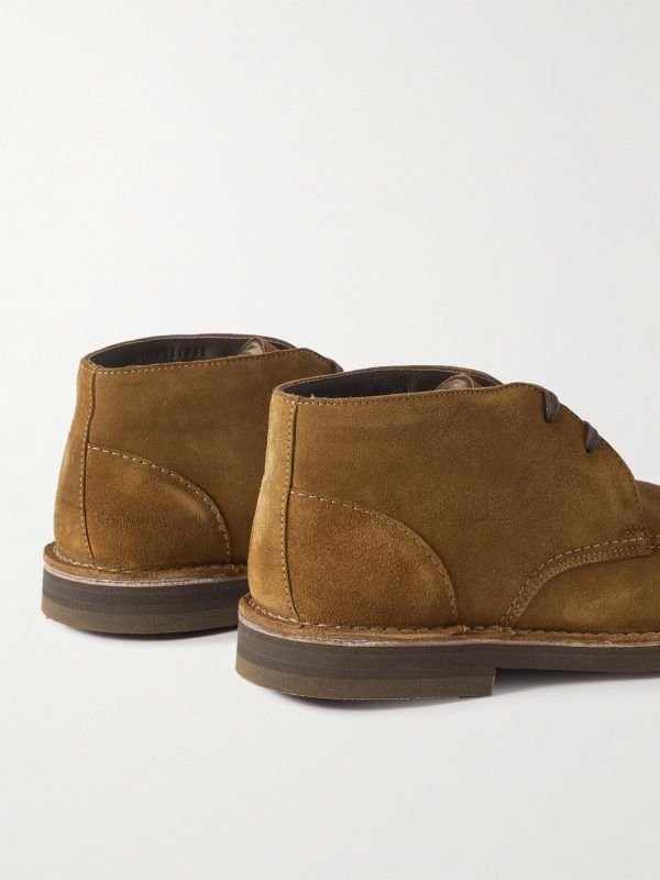 Andrew Split-Toe Shearling-Lined Suede Chukka Boots - BK